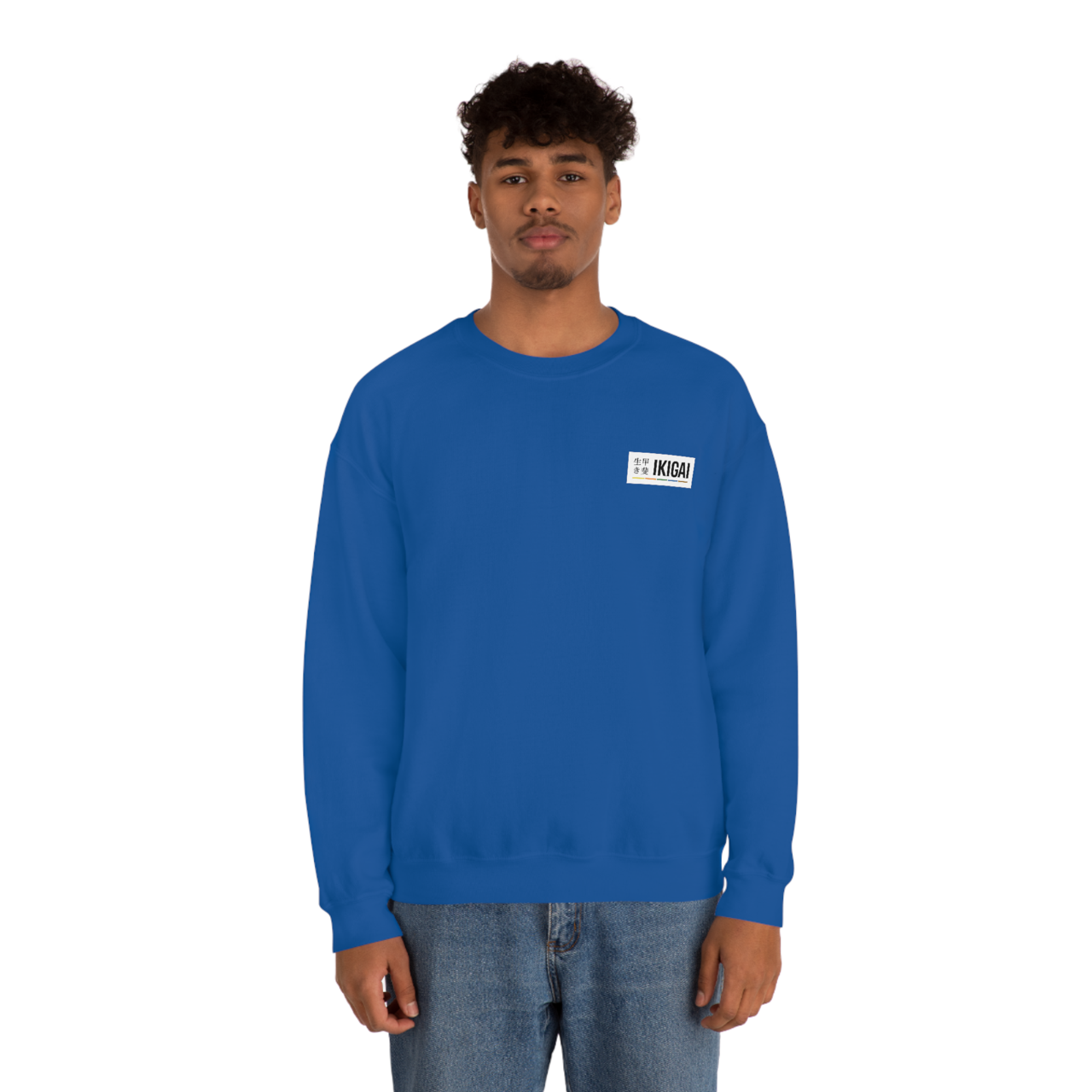 Ikigai Elite Sweatshirt - Jiu Jitsu Kanji on sleeve (Sapphire Blue)