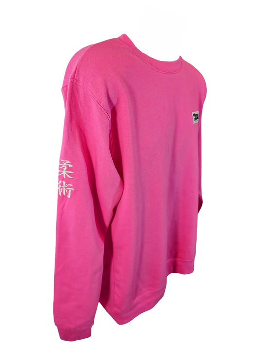 Ikigai Elite Sweatshirt - Jiu Jitsu Kanji on sleeve (Candy Floss Pink)