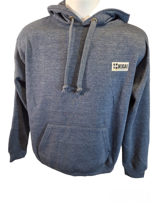 Ikigai Elite Hoodie - Judo Kanji on sleeve (Airforce Blue)